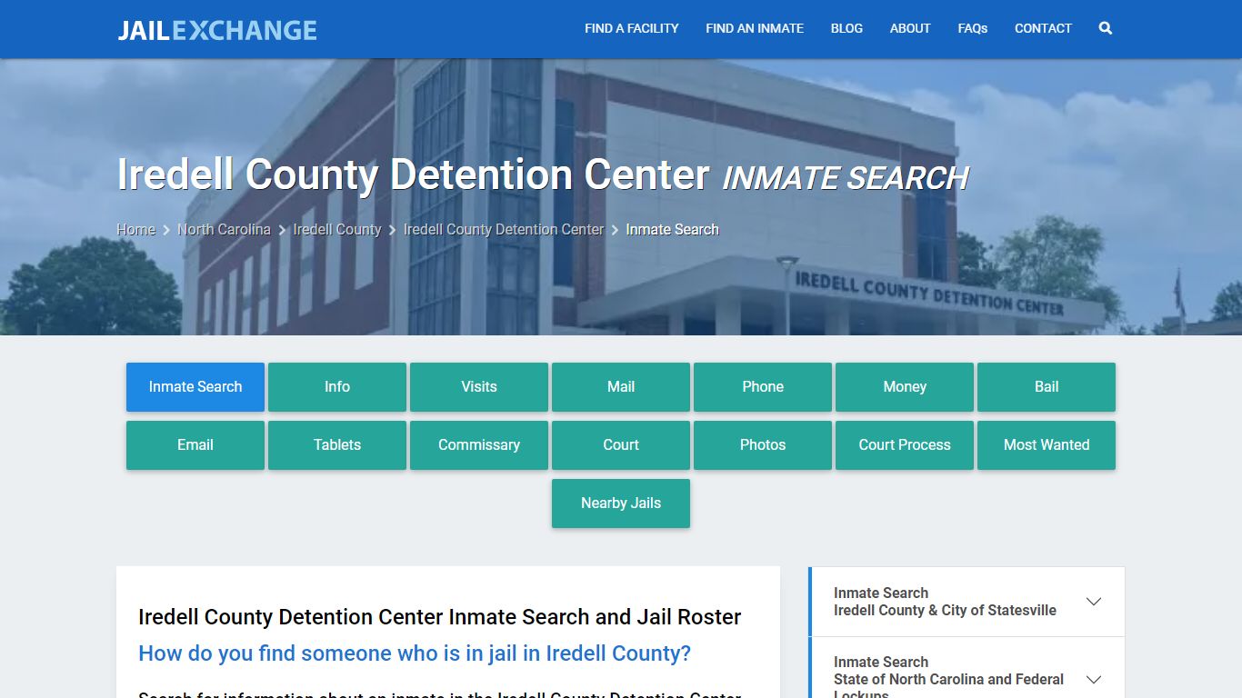 Iredell County Detention Center Inmate Search - Jail Exchange
